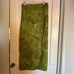 INDO Floral TyeGreen Maxi WrapSkirt.